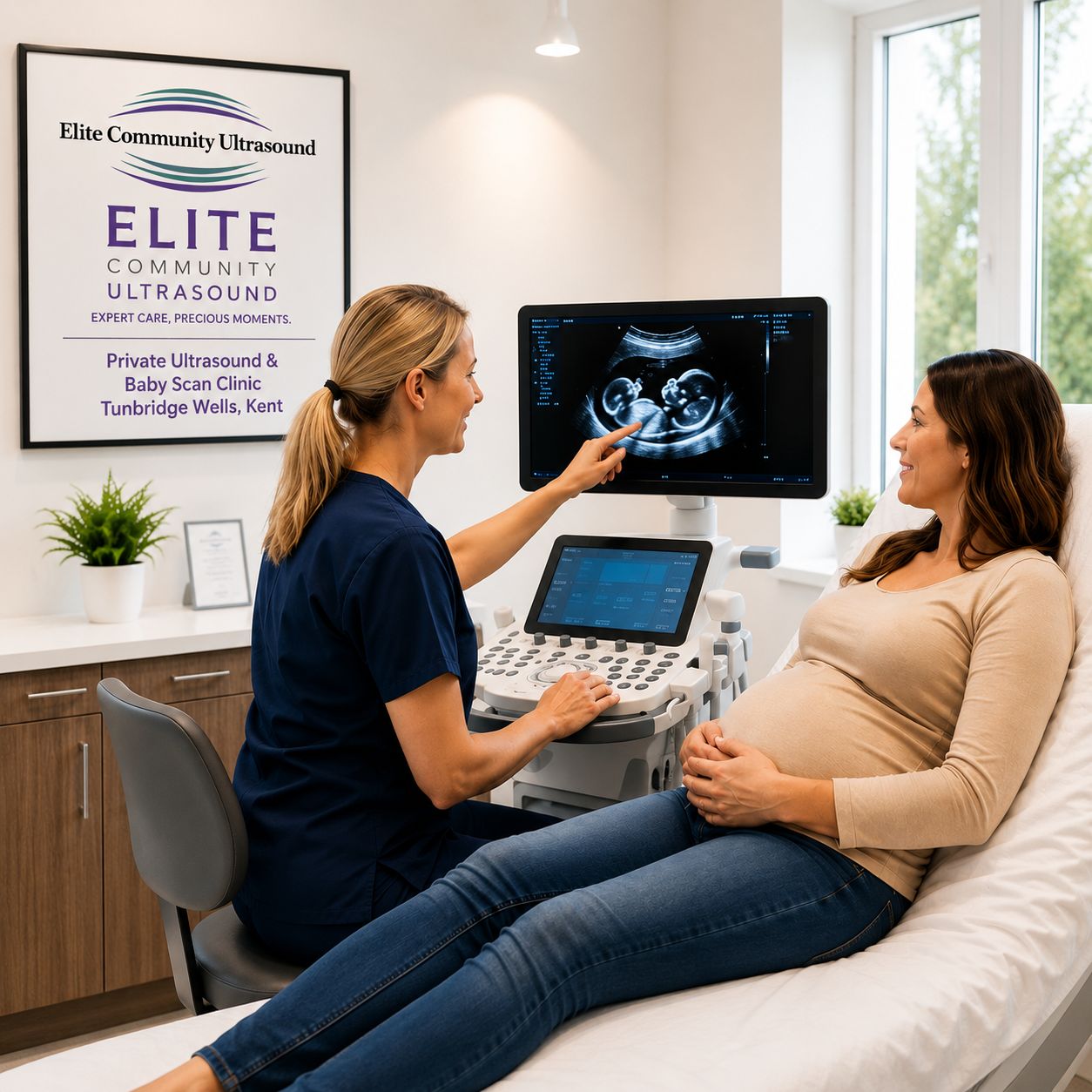 Elite Community Ultrasound Tunbridge Wells clinic offering pregnancy scans, fertility assessments, health, vascular, musculoskeletal ultrasound and blood tests